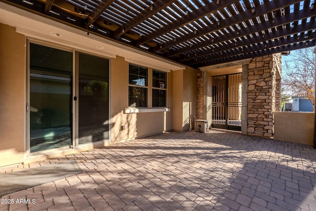 view of patio / terrace with a pergola