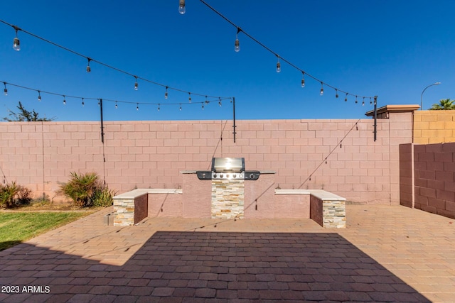 view of patio / terrace with an outdoor kitchen