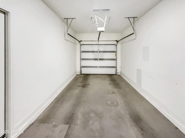 garage with baseboards