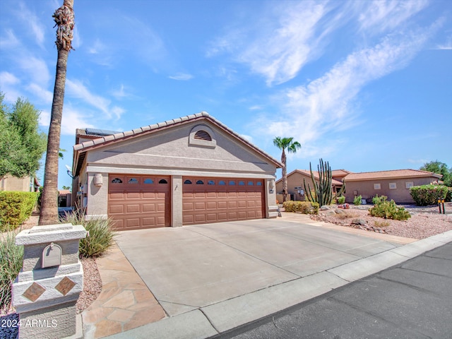 view of front of house with a garage