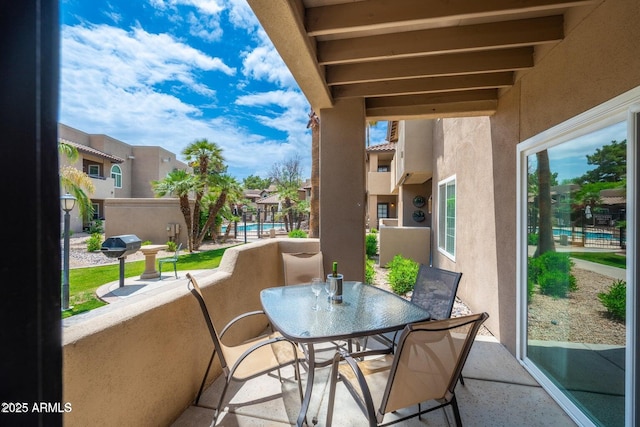 balcony with a residential view