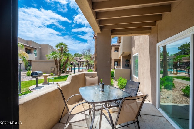 balcony with a residential view