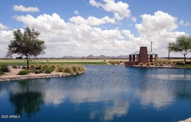 view of water feature featuring a gazebo