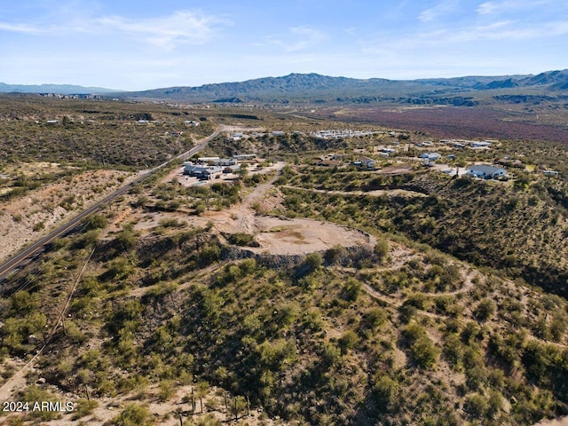 aerial view with a mountain view