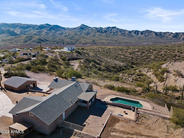 aerial view featuring a mountain view