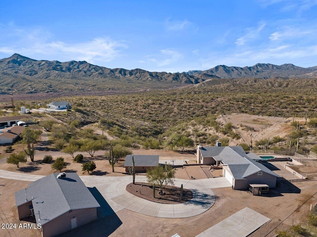 aerial view featuring a mountain view