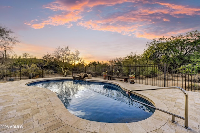 7304 E Bent Tree Dr, Scottsdale, AZ 85266 - pool at dusk featuring a patio