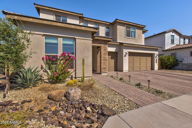 view of front of house with a garage