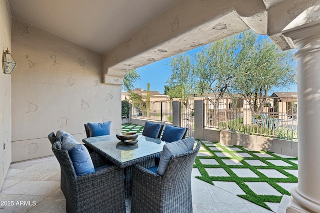 8965 E Maple Dr, Scottsdale, AZ 85255 - view of patio featuring a residential view and outdoor dining area