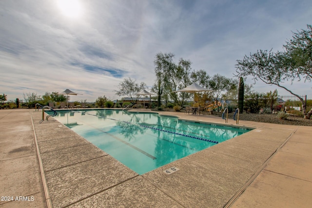 view of pool with a patio area