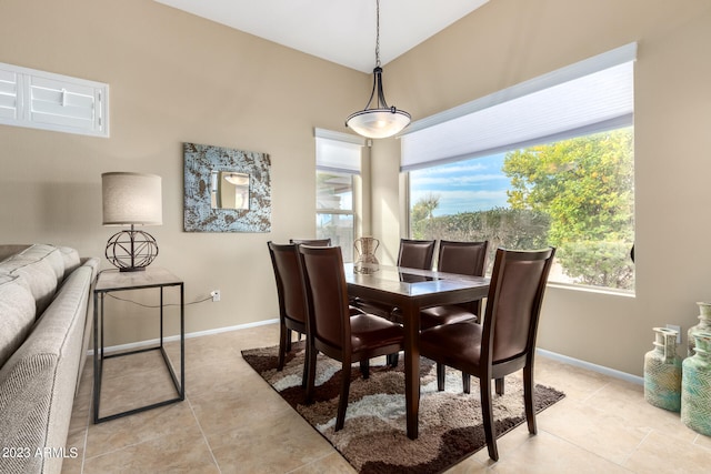 view of tiled dining area