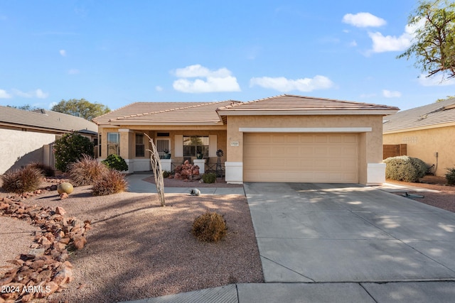 view of front of home with a garage