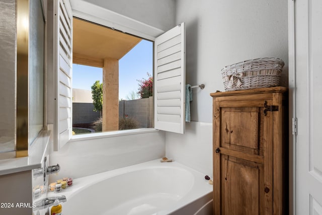 bathroom featuring a tub