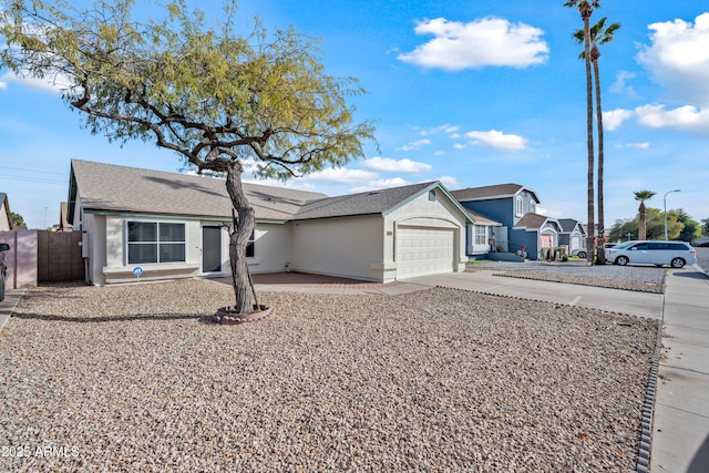 single story home with a garage