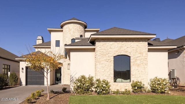 view of front of home with a garage