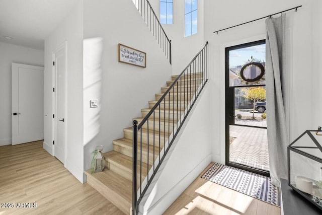 entrance foyer with light wood-type flooring