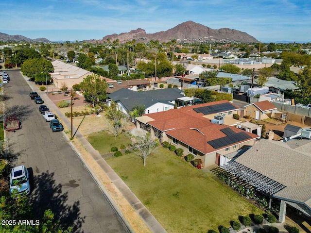 aerial view featuring a mountain view