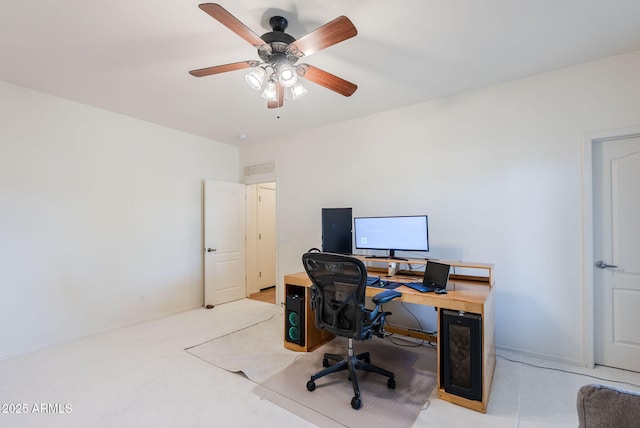 9998 W Prospector Dr, Queen Creek, AZ 85144 - home office featuring ceiling fan