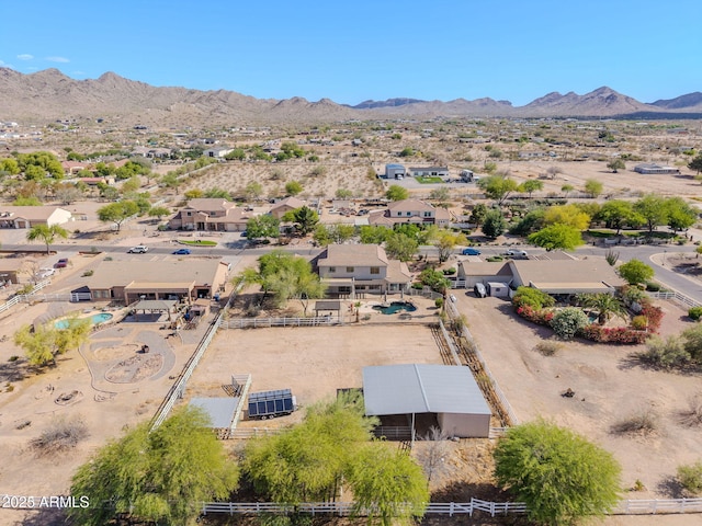 9998 W Prospector Dr, Queen Creek, AZ 85144 - aerial view of residential area featuring a mountain backdrop and a desert landscape