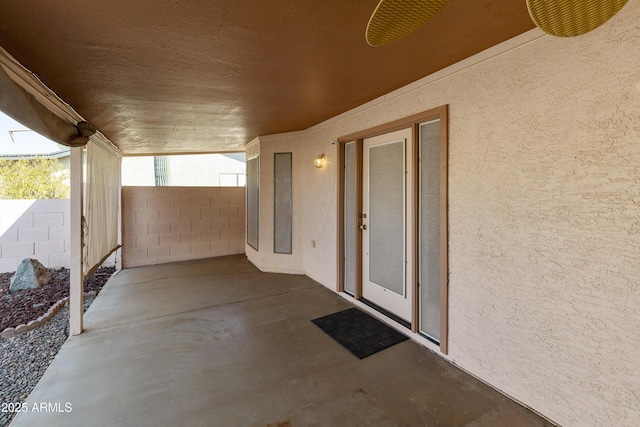 view of patio with fence
