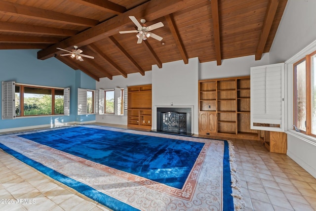 1503 N Thrasher Ln, Wickenburg, AZ 85390 - view of swimming pool featuring a ceiling fan and a fireplace