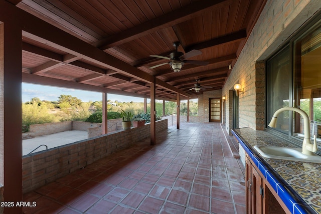 1503 N Thrasher Ln, Wickenburg, AZ 85390 - view of patio featuring a sink and ceiling fan