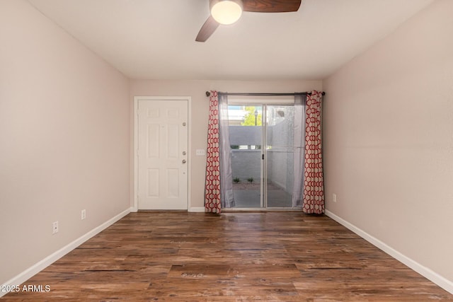 1331 W Baseline Rd Unit 167, Mesa, AZ 85202 - spare room featuring ceiling fan and wood finished floors