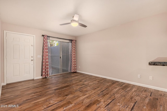 1331 W Baseline Rd Unit 167, Mesa, AZ 85202 - empty room featuring wood finished floors and a ceiling fan