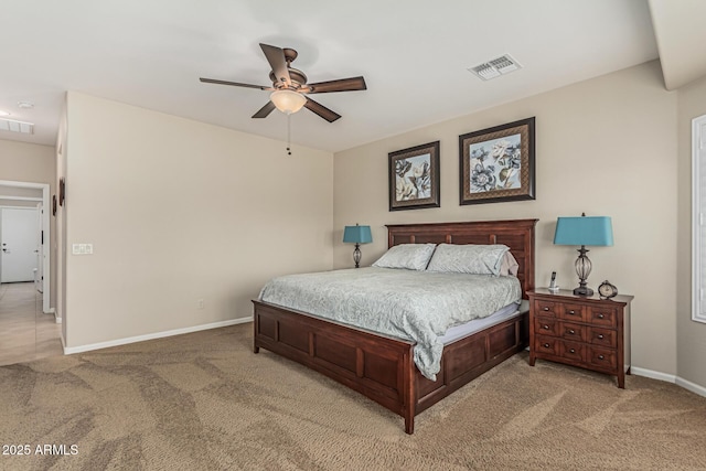 16747 W Berkeley Rd, Goodyear, AZ 85395 - bedroom featuring light colored carpet, baseboards, and ceiling fan