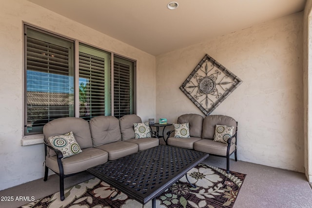 16747 W Berkeley Rd, Goodyear, AZ 85395 - living room featuring carpet flooring and a textured wall