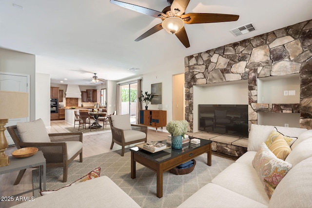 1710 S Parkcrest St, Gilbert, AZ 85295 - living area with a ceiling fan