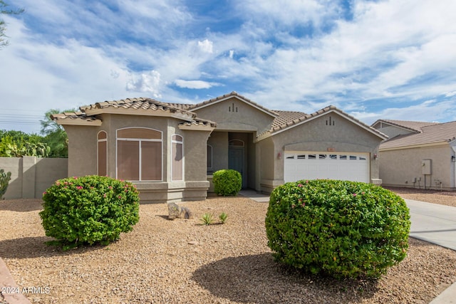 view of front of house with a garage