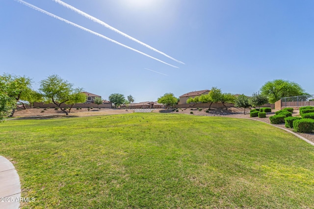 view of yard with fence