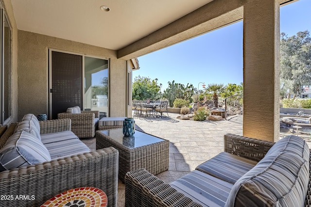 view of patio featuring an outdoor living space