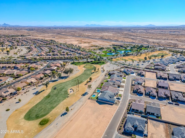 bird's eye view with a mountain view