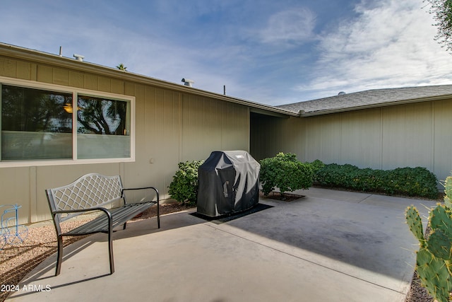 view of patio / terrace with a grill