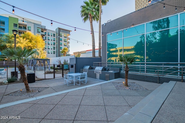 view of patio featuring grilling area and an outdoor kitchen