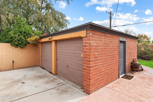 view of garage