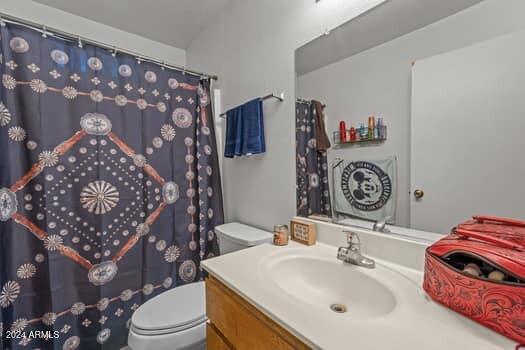 bathroom with toilet and vanity