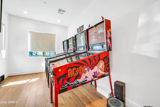 bedroom with wood-type flooring