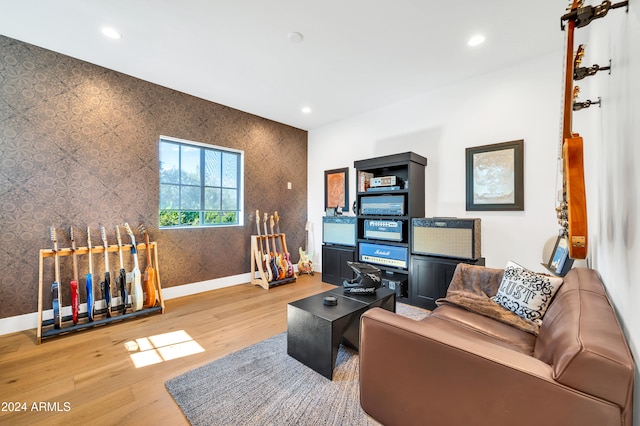 interior space with light hardwood / wood-style floors