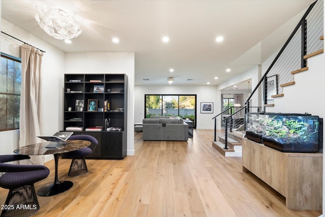 interior space with light wood-type flooring