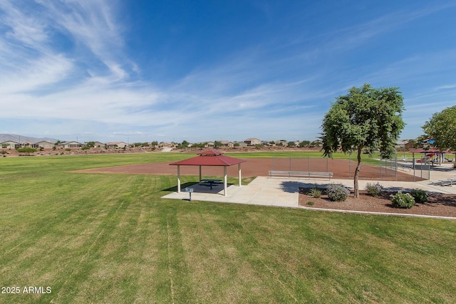 view of yard featuring a gazebo
