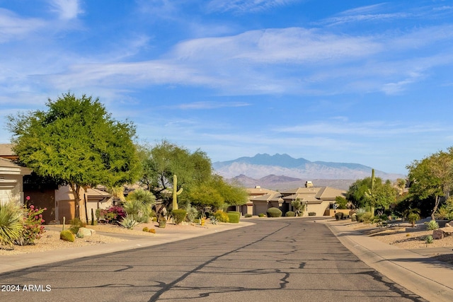 view of road featuring a mountain view