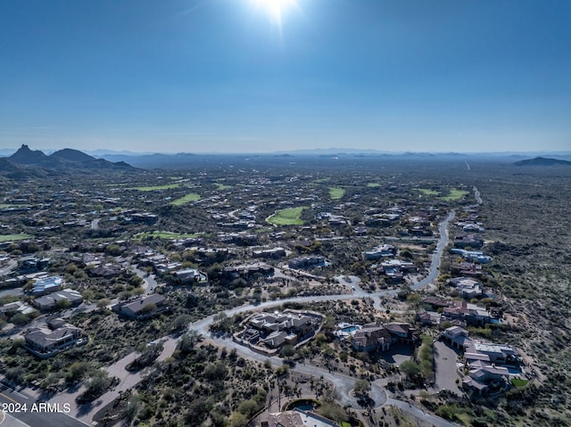 aerial view featuring a mountain view