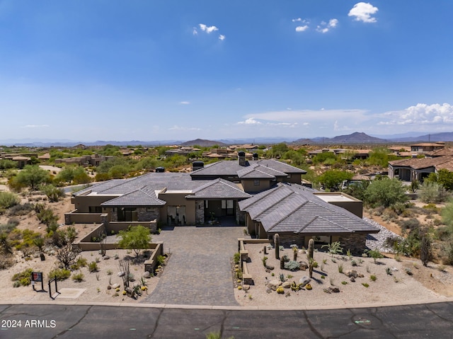 aerial view featuring a mountain view