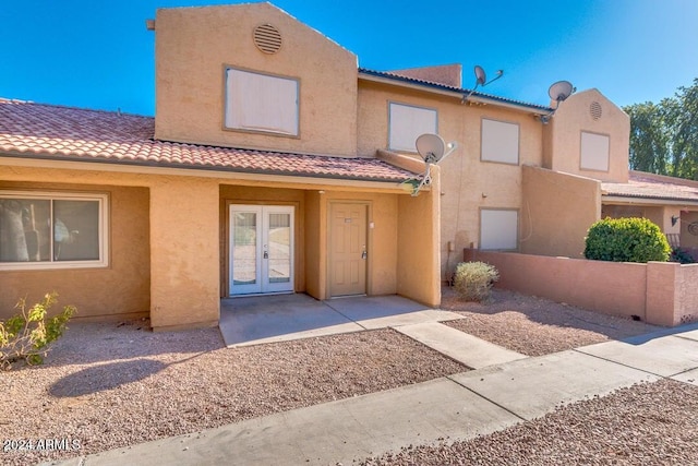 view of front of property with french doors