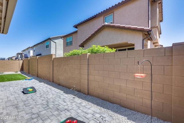 view of patio featuring a fenced backyard
