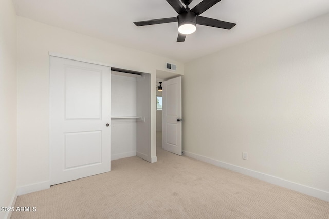 1521 W Jacinto Ave, Mesa, AZ 85202 - unfurnished bedroom featuring carpet flooring, a closet, and ceiling fan