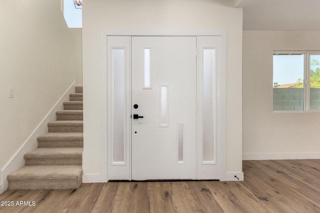 1521 W Jacinto Ave, Mesa, AZ 85202 - foyer with stairs and wood finished floors